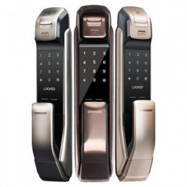 Врезной биометрический push and pull замок Samsung SHP-DP728 Dark Silver (с одиночным ригельным механизмом)